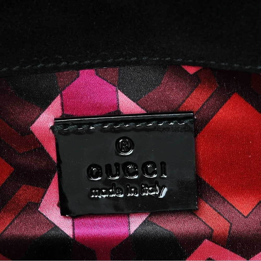 Gucci Black Patent Leather Clutch with Silver Buckle - Picture 10 of 13